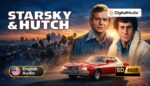 Starsky & Hutch (1975–1979) classic police drama featuring David Soul as Ken Hutchinson and Paul Michael Glaser as David Starsky, complete 4-season collection in 576p SD.