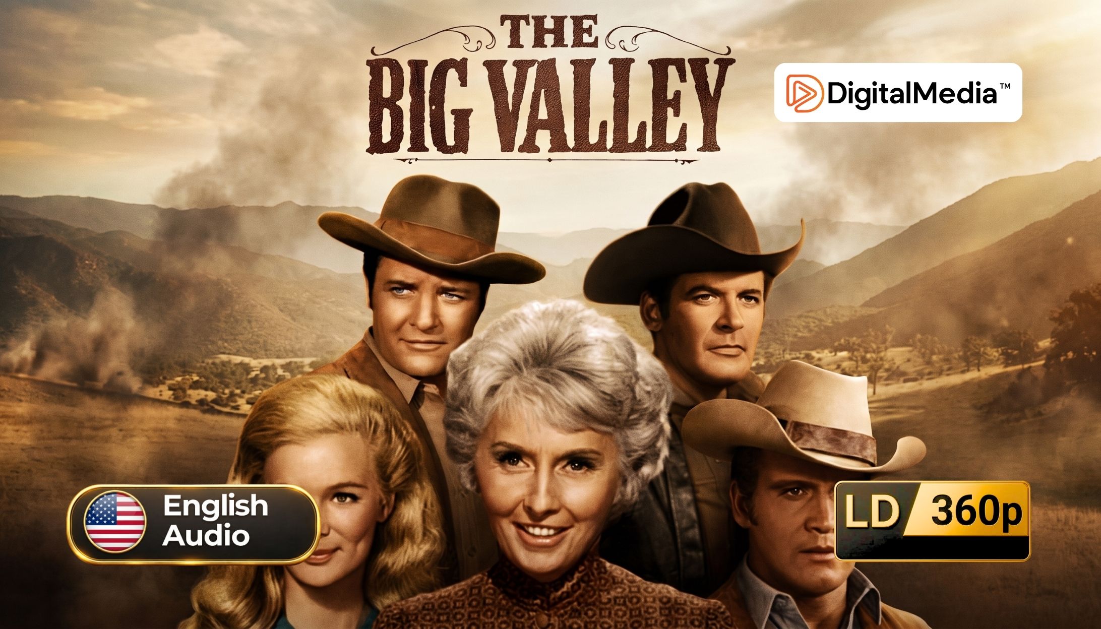 The Big Valley complete western series Barbara Stanwyck 4 seasons 112 episodes in 360p SD digital download format